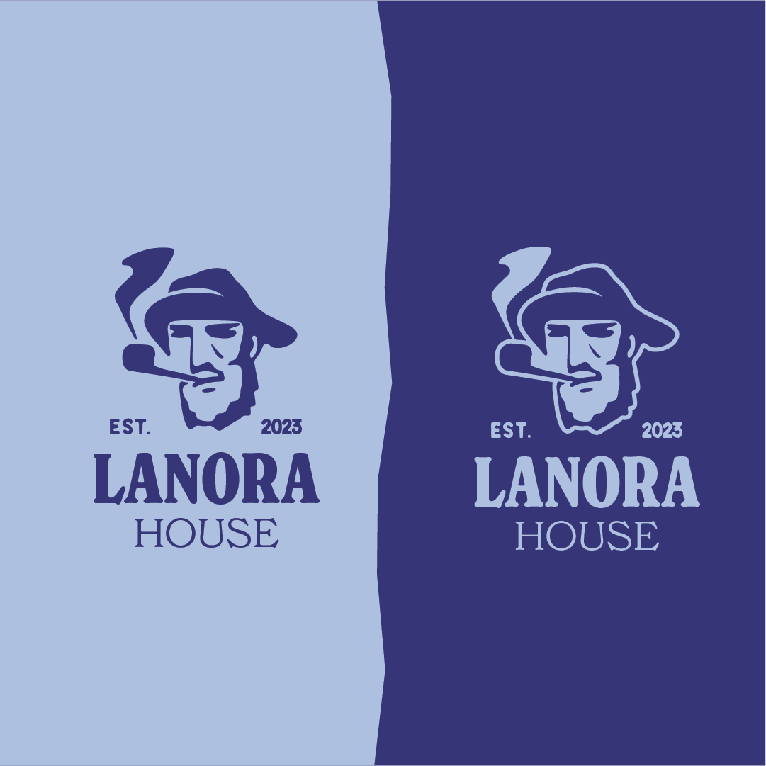 The original Lanora House logo: the fisherman with a pipe and a stern expression, with EST. 2023